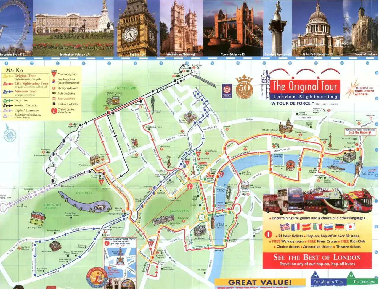 Mapa dzielnic Londynu z atrakcjami turystycznymi