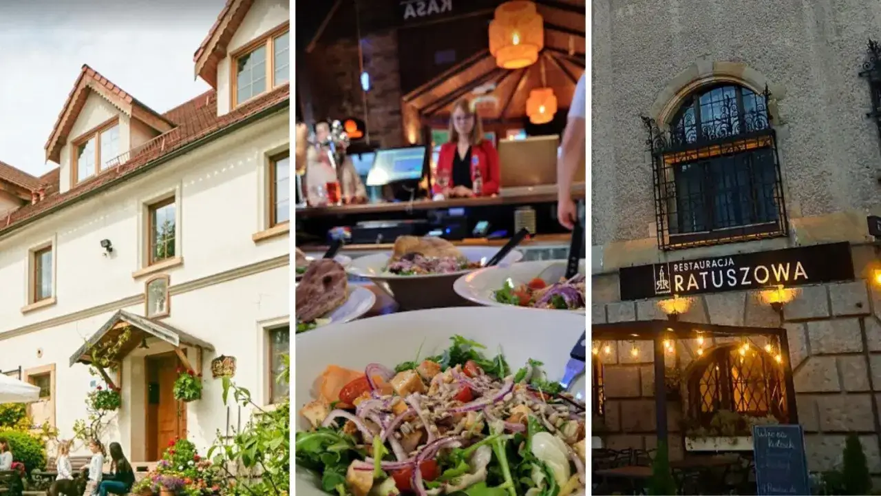 Mapa kulinarna Legnicy z ikonami restauracji
